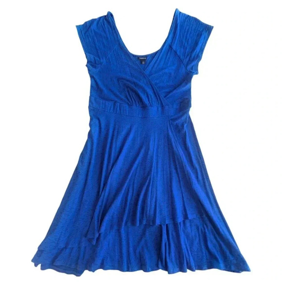 TORRID Blue Bird Print Surplice Skater Dress Size 1 ( 14-16 ) - Picture 2 of 7